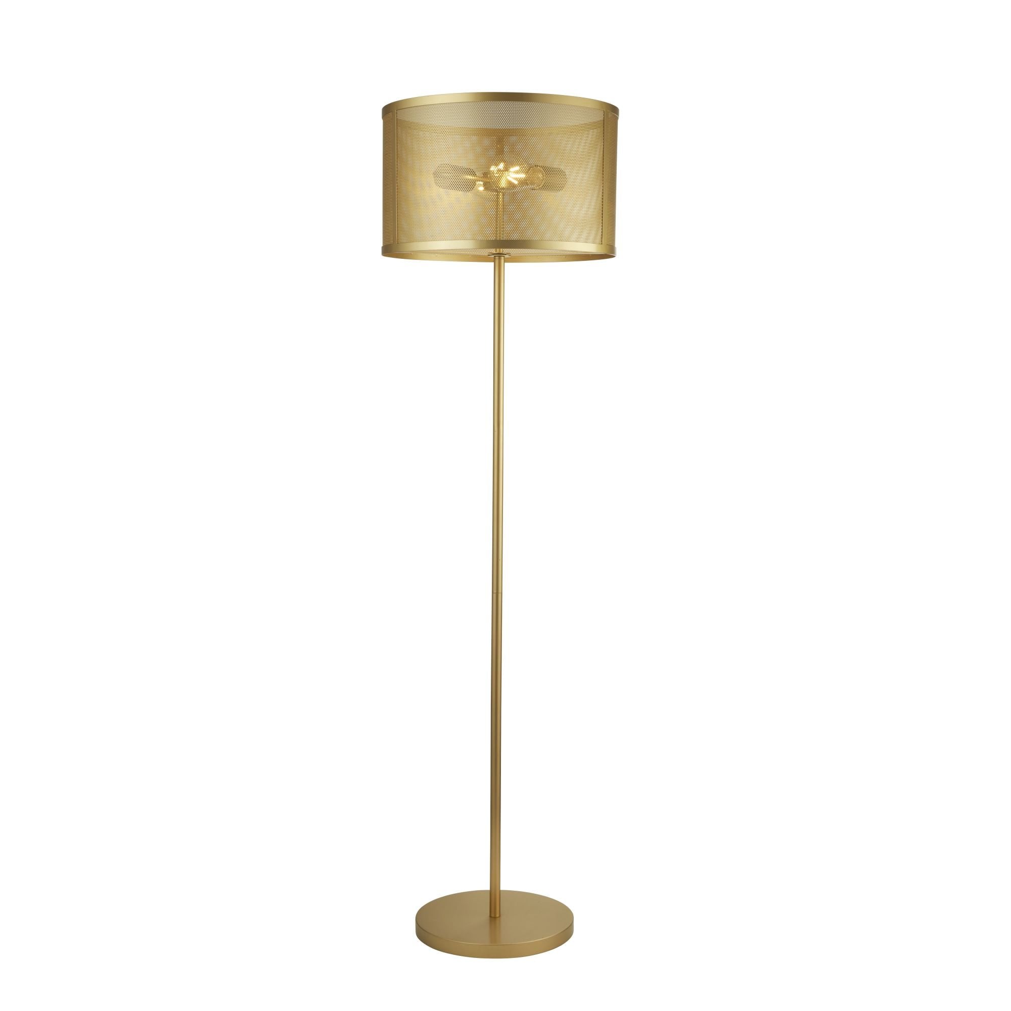 2832-2GO Fishnet 2 Light Floor Lamp Matt Gold – Lights 2 Go