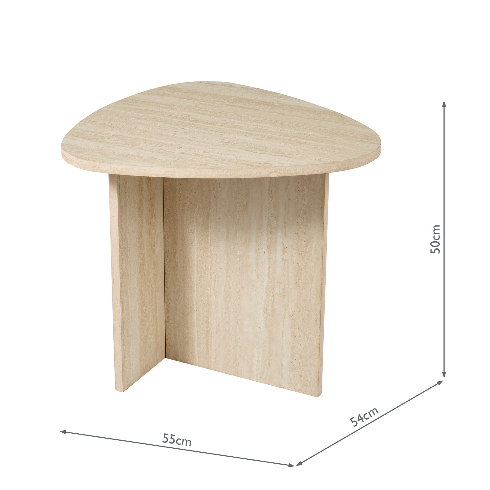 001ISI001 Isidro Side Table Travertine Effect