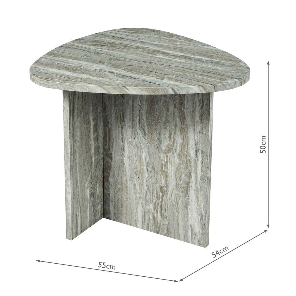 001ISI002 Isidro Side Table Brown Stone Effect