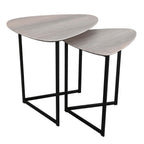001MIB001 Mibello Nested Table Light Oak Effect and Matt Black
