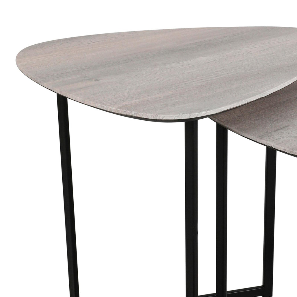 001MIB001 Mibello Nested Table Light Oak Effect and Matt Black