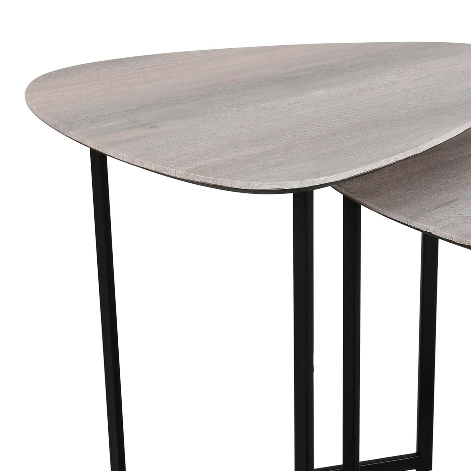 001MIB001 Mibello Nested Table Light Oak Effect and Matt Black