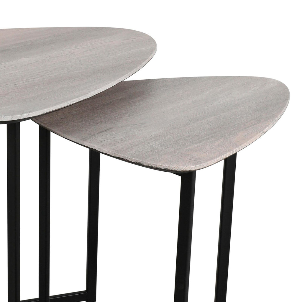 001MIB001 Mibello Nested Table Light Oak Effect and Matt Black
