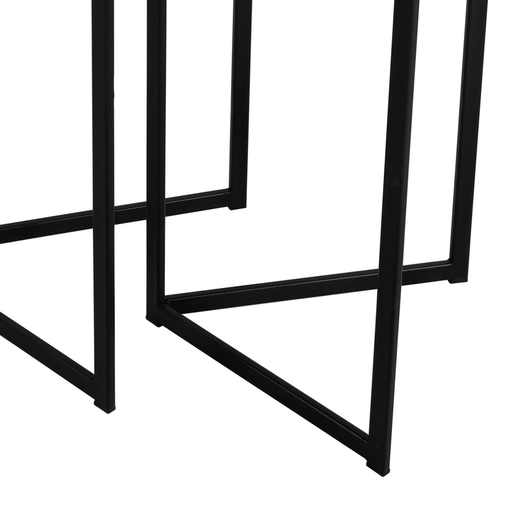 001MIB001 Mibello Nested Table Light Oak Effect and Matt Black