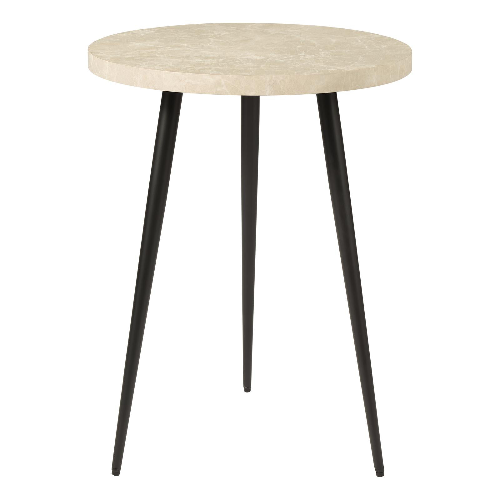 001NUS001 Nusa Side Table Grey Marble Effect and Matt Black