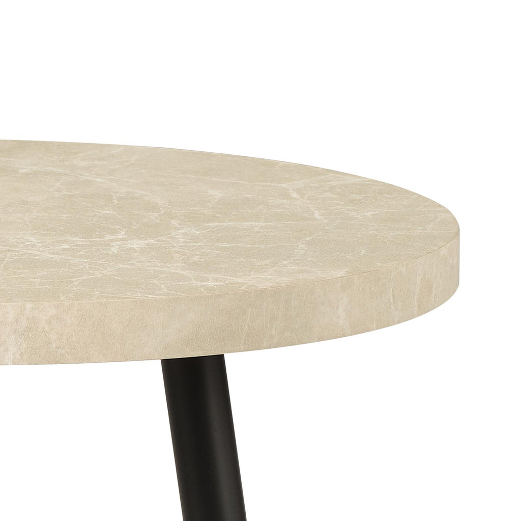 001NUS001 Nusa Side Table Grey Marble Effect and Matt Black