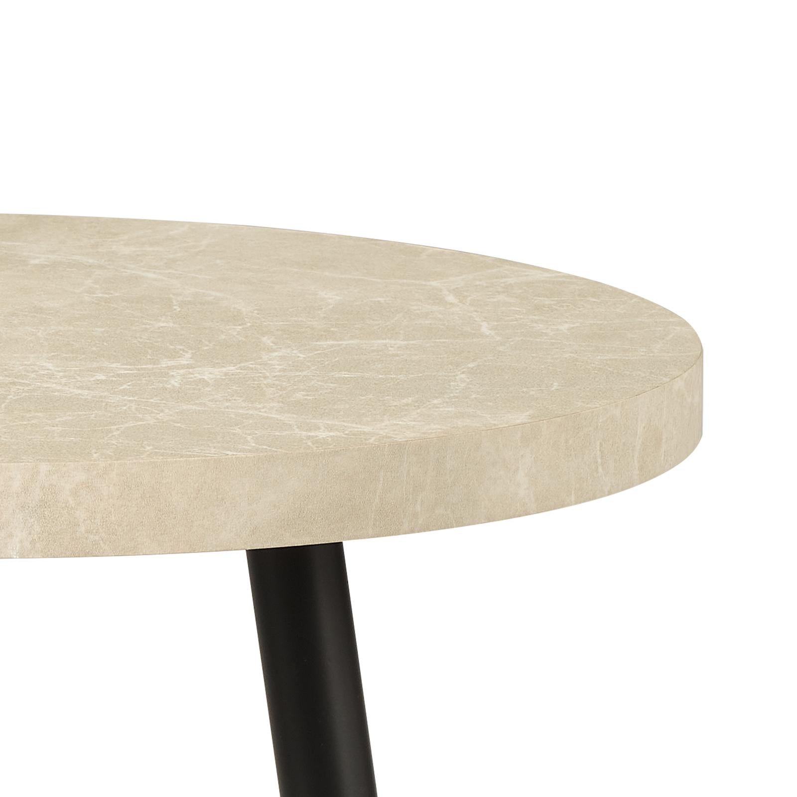 001NUS001 Nusa Side Table Grey Marble Effect and Matt Black