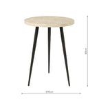 001NUS001 Nusa Side Table Grey Marble Effect and Matt Black