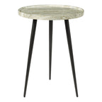 001NUS002 Nusa Side Table Brown Stone Effect and Matt Black