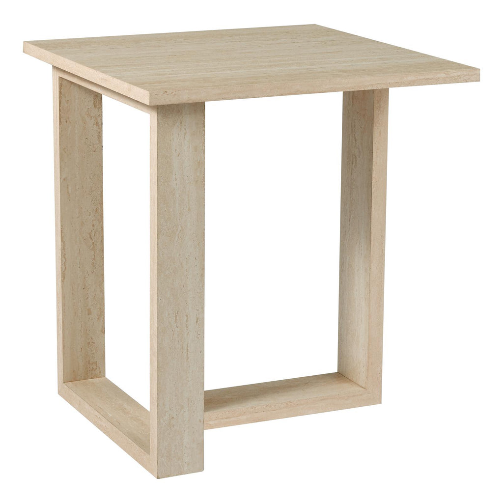 001PRU001 Prue Side Table Travertine Effect