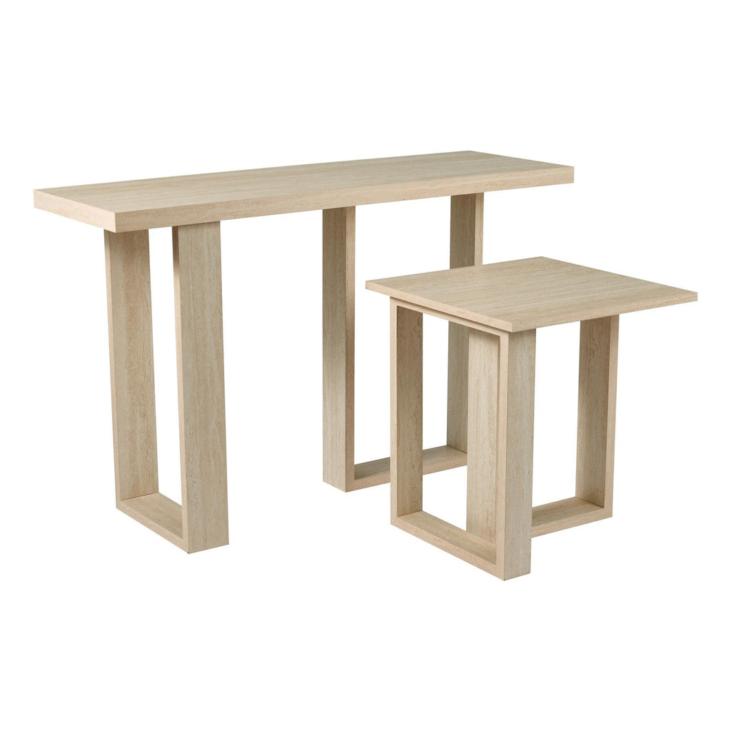 001PRU001 Prue Side Table Travertine Effect