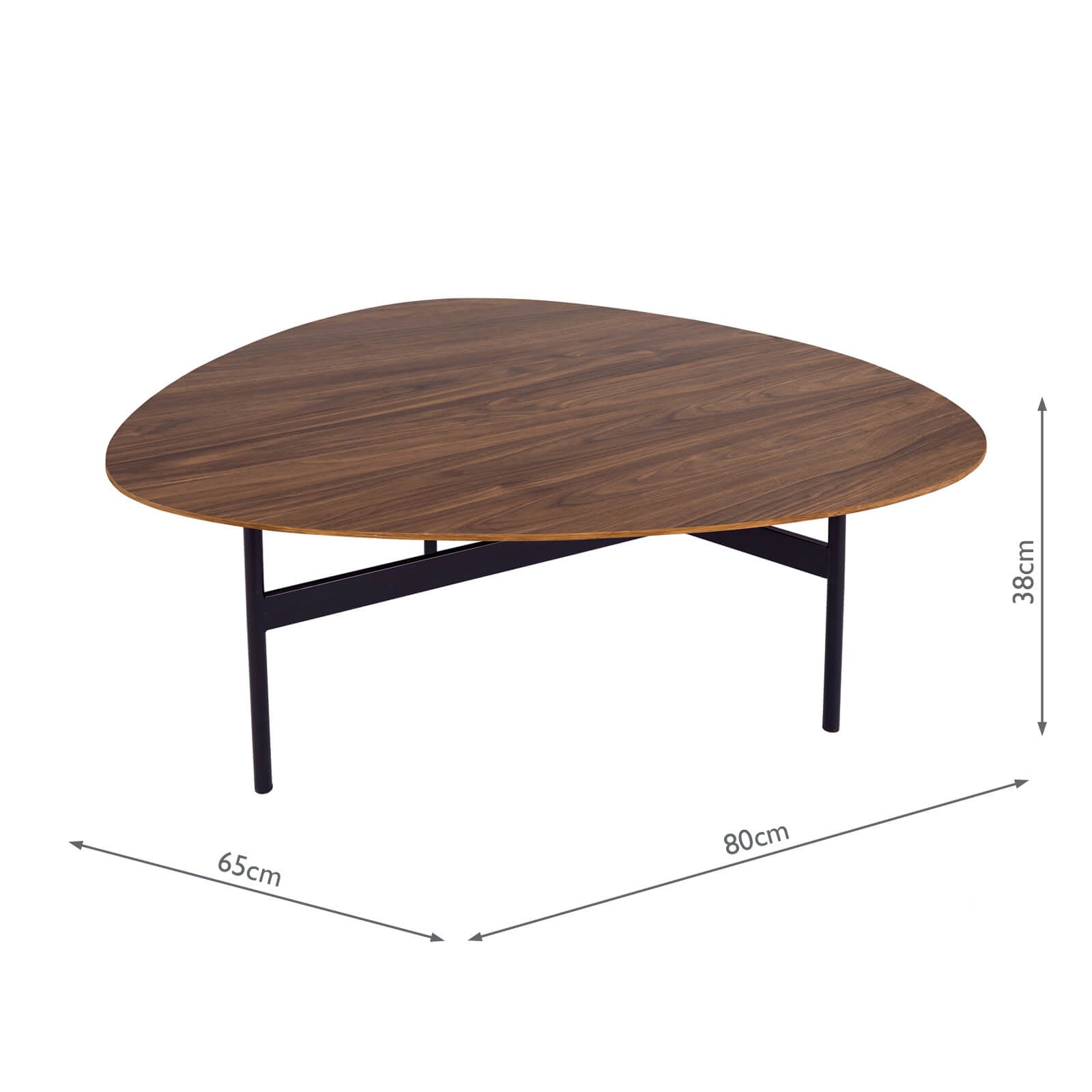 001ROA002 Roald Coffee Table Walnut Effect and Matt Black