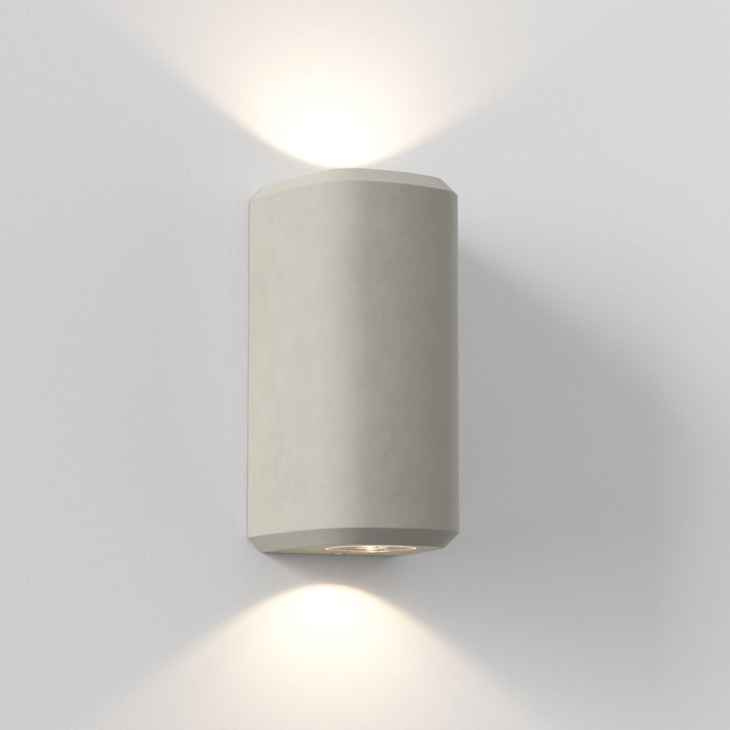 1513004 Brixham Outdoor Twin Wall Light Matt Concrete