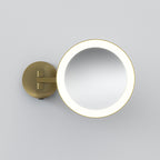 1373027 Mascali Round LED Bathroom Mirror Matt Brushed Brass