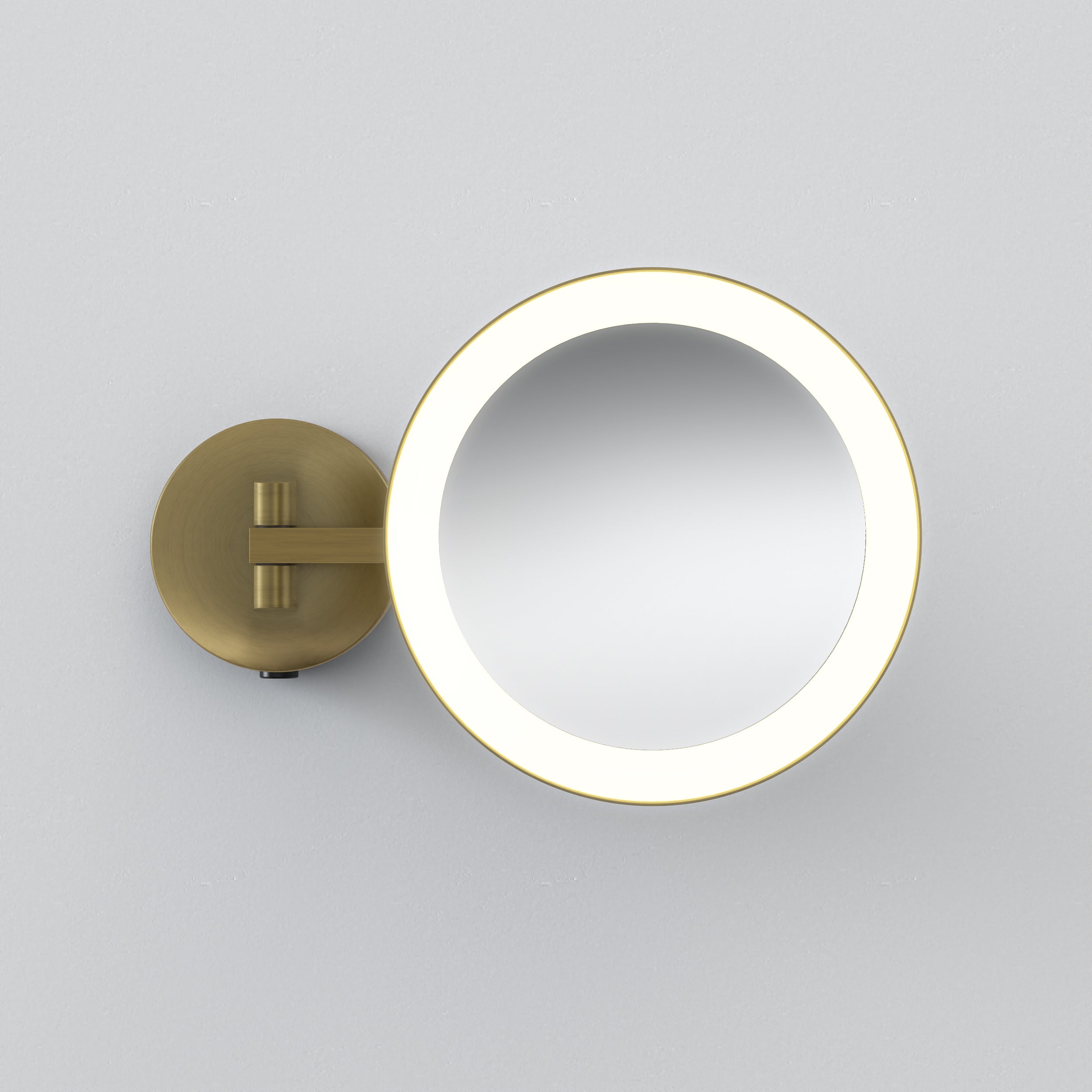 1373027 Mascali Round LED Bathroom Mirror Matt Brushed Brass