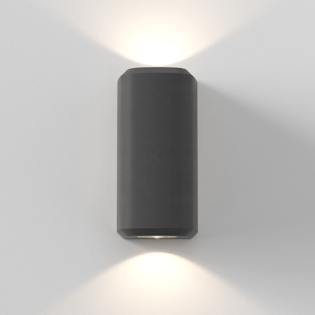 1513016 Brixham Outdoor Twin Wall Light Charcoal Concrete
