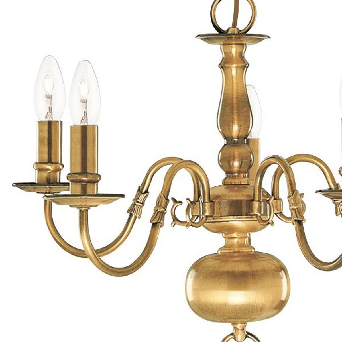 1019-5AB Flemish - 5 Light Ceiling Antique Brass