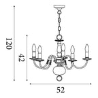 1019-5AB Flemish - 5 Light Ceiling Antique Brass
