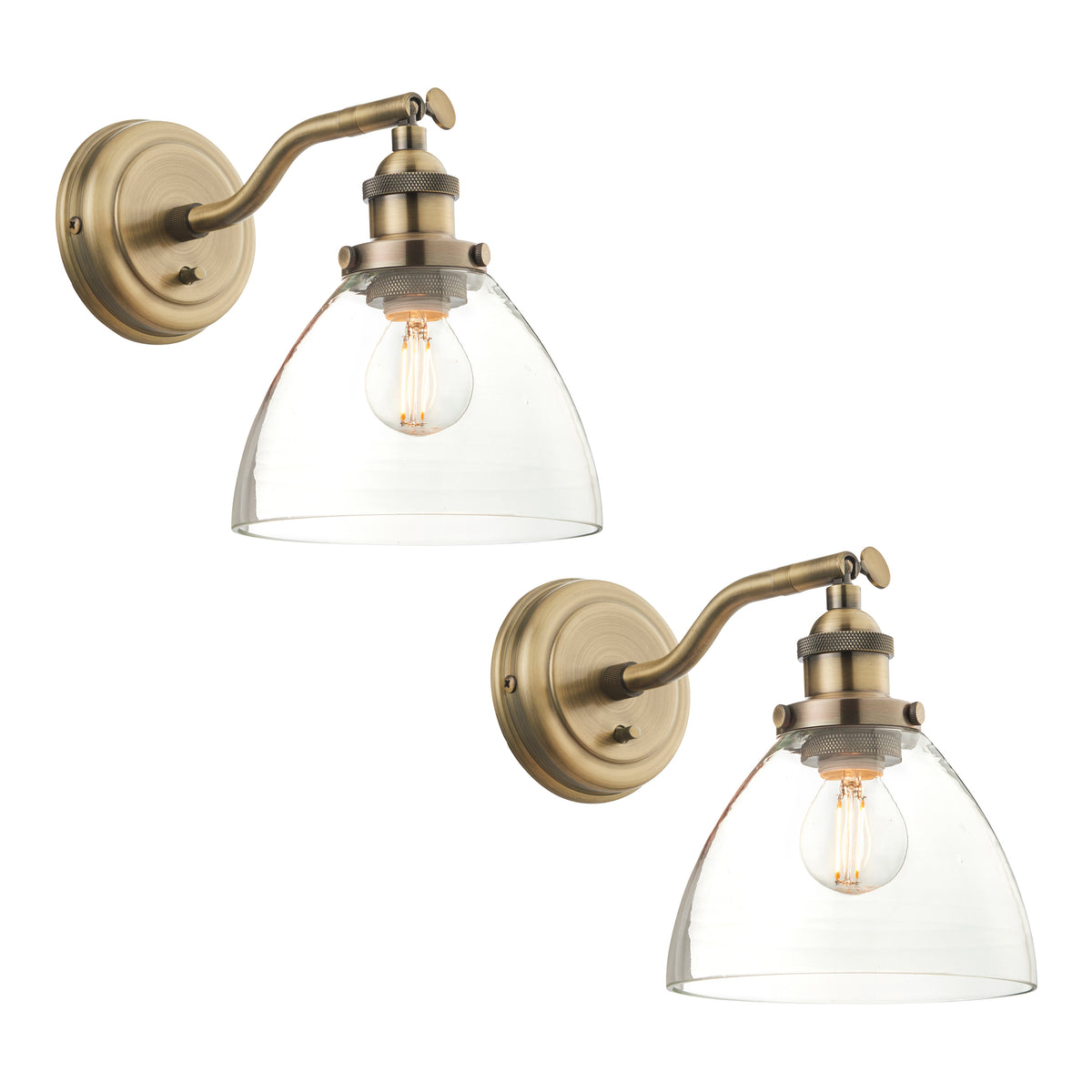 102058 Hansen - Twin Pack Wall Light Brass