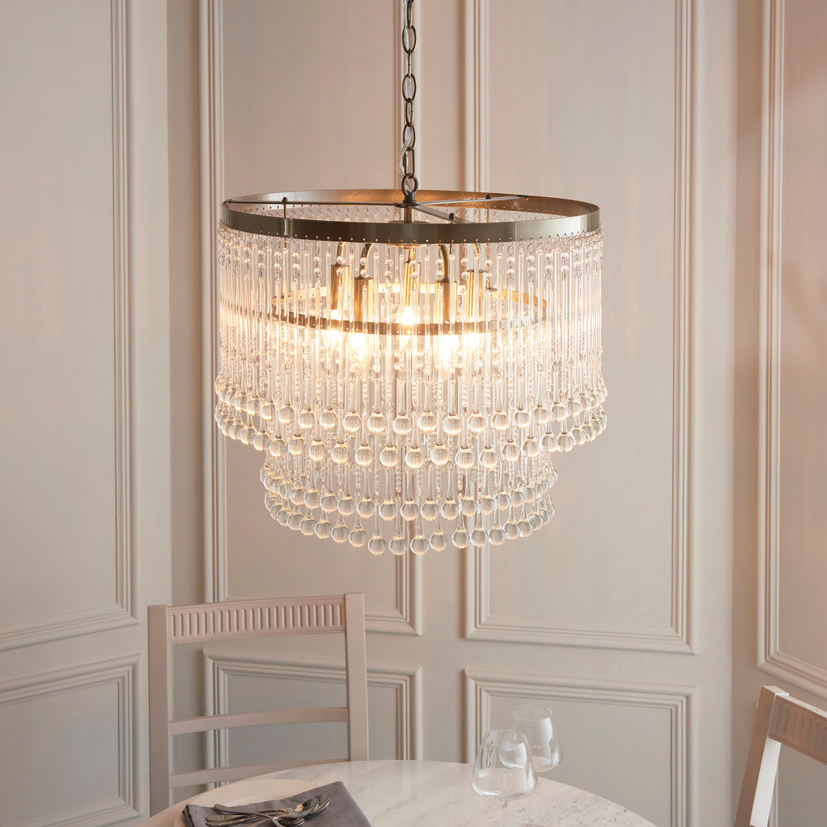 104504 Genevieve 5 Light Pendant Brass