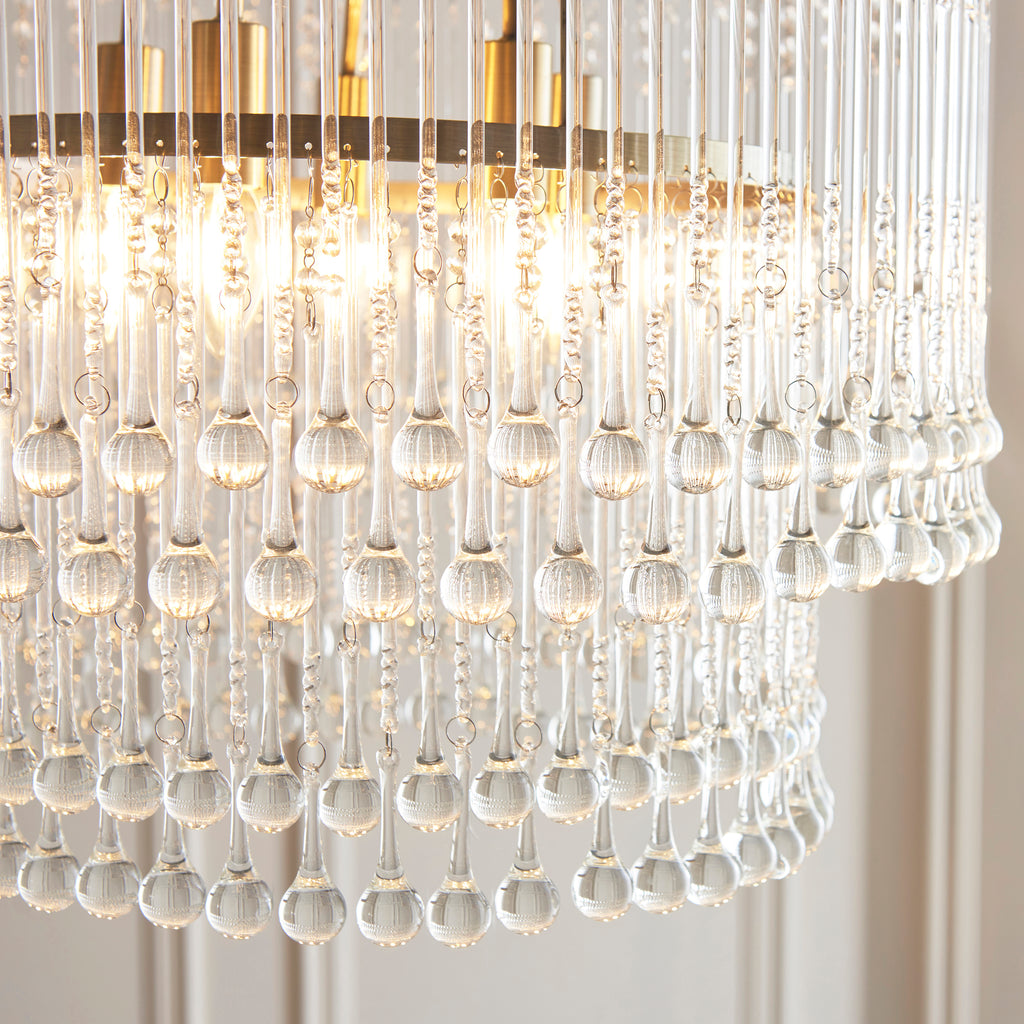 104504 Genevieve 5 Light Pendant Brass