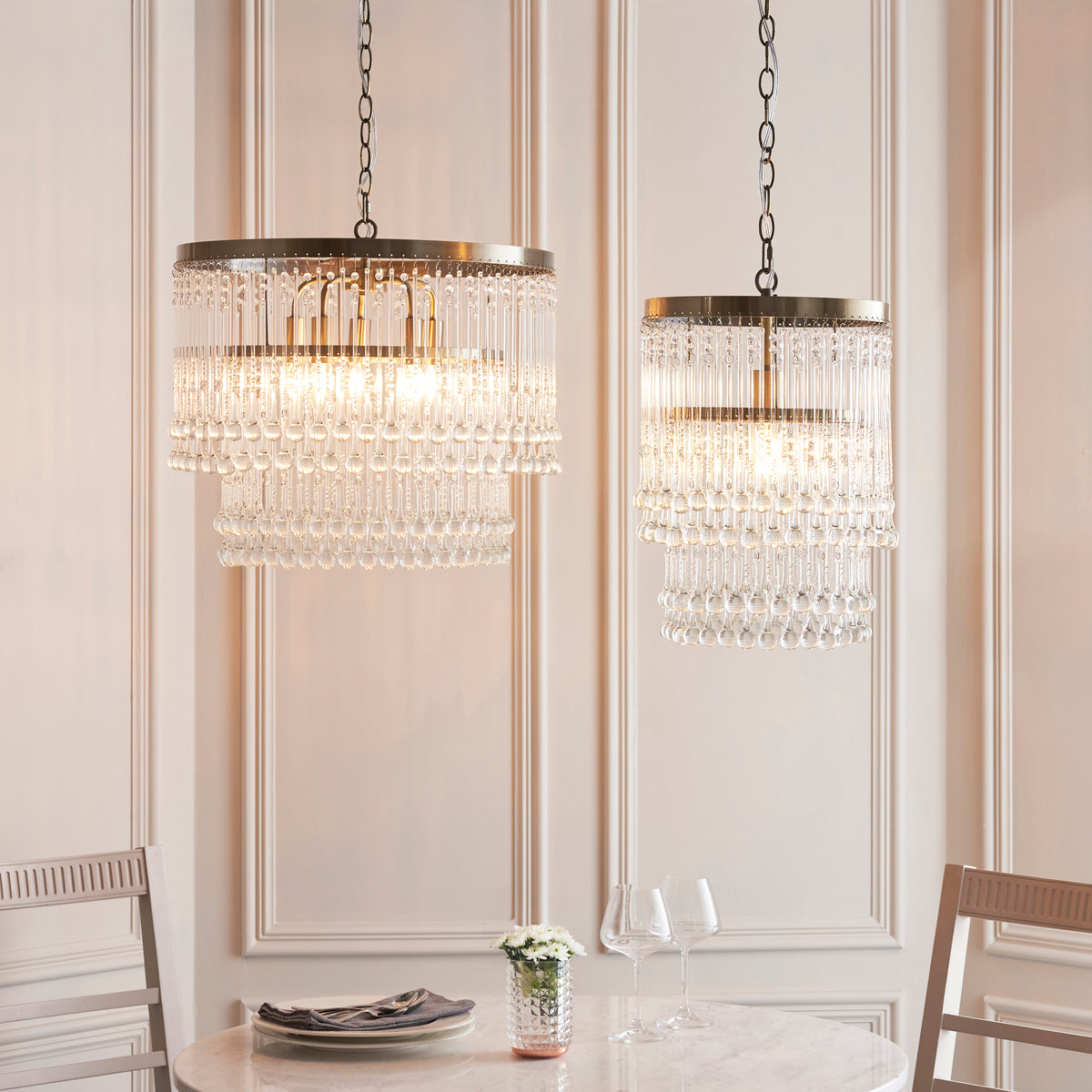104504 Genevieve 5 Light Pendant Brass