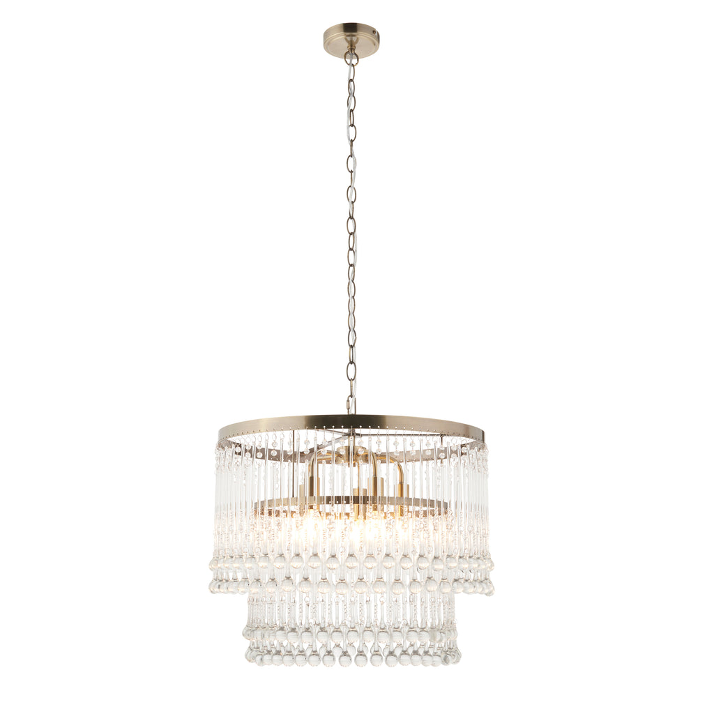 104504 Genevieve 5 Light Pendant Brass