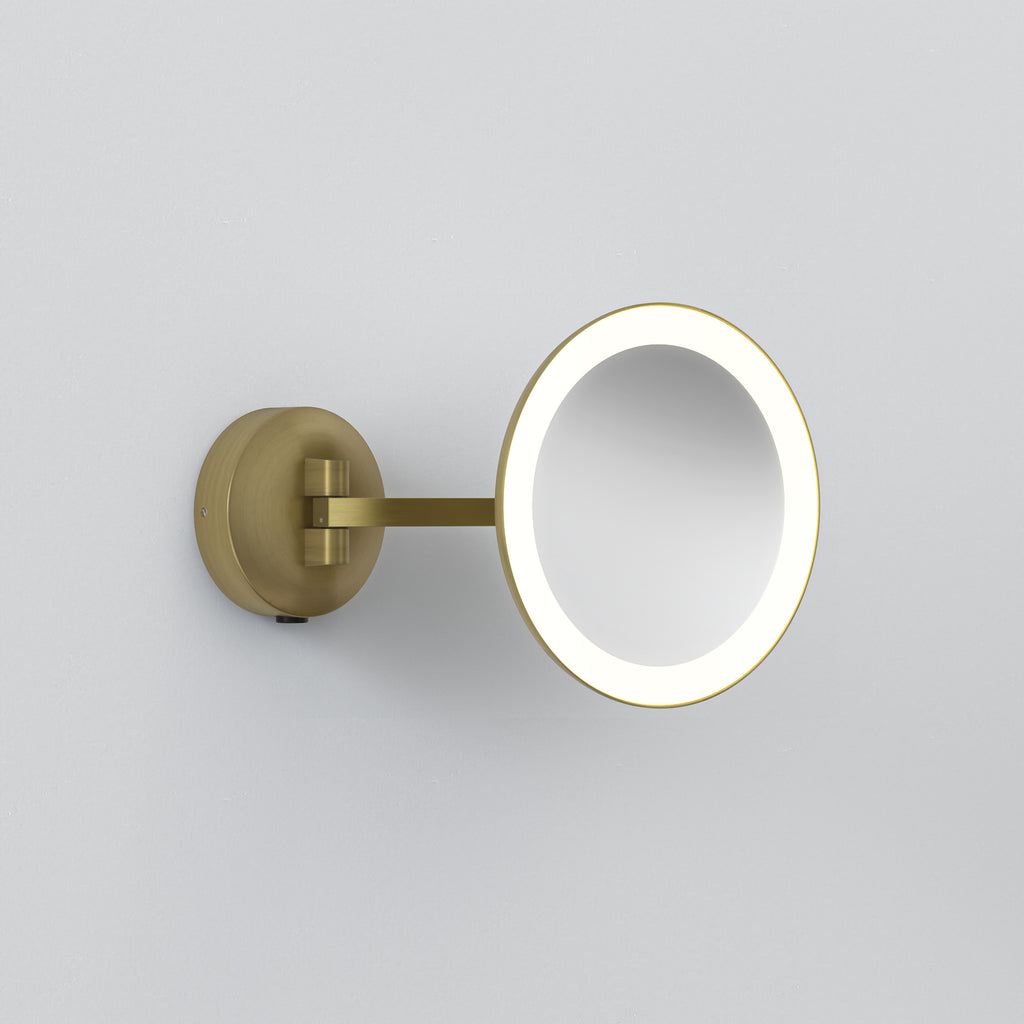 1373027 Mascali Round LED Bathroom Mirror Matt Brushed Brass
