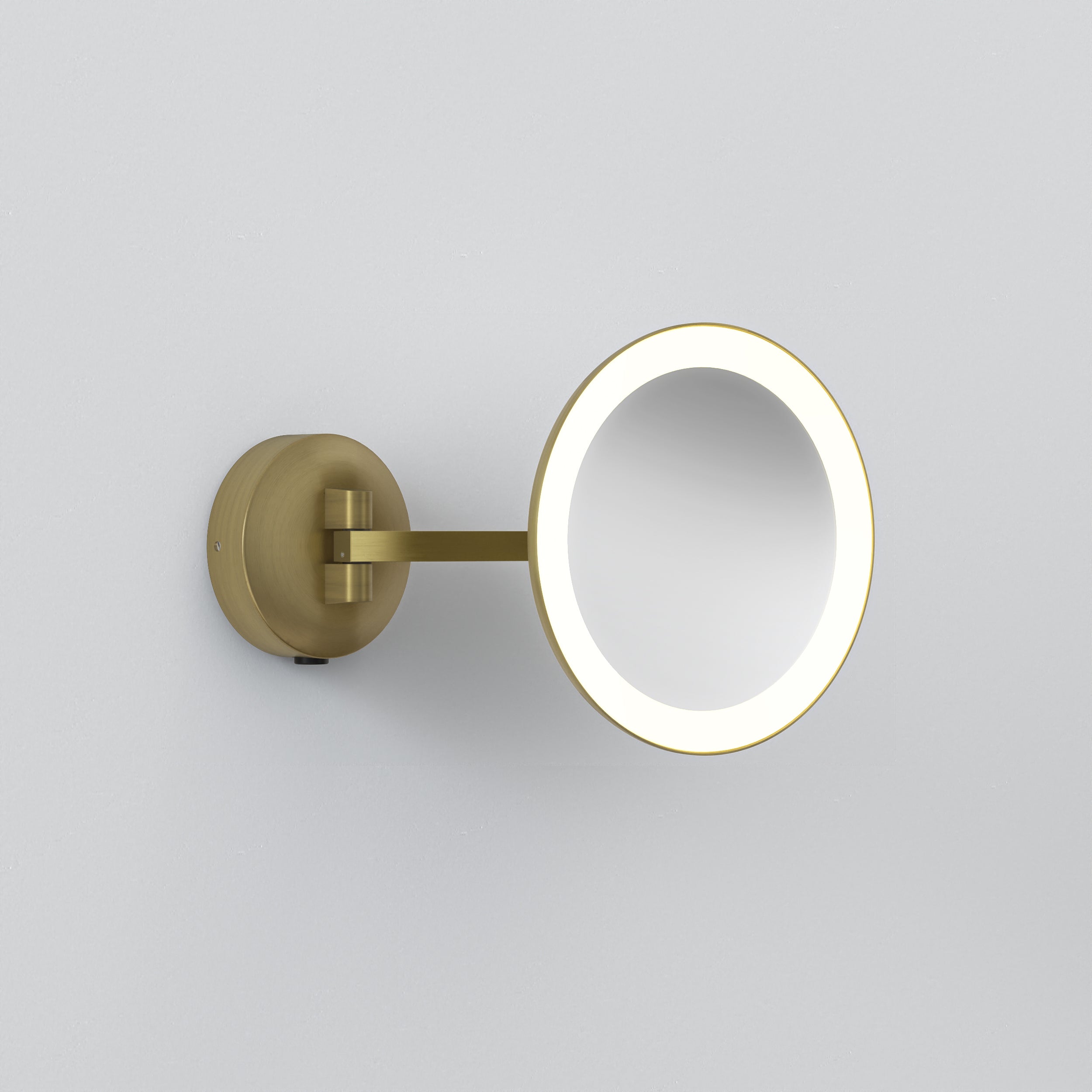 1373027 Mascali Round LED Bathroom Mirror Matt Brushed Brass