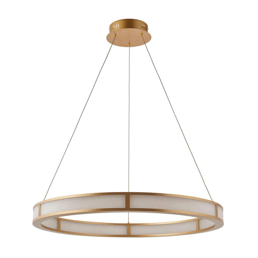 111334 Classic Ribbed Hoop LED Pendant Gold