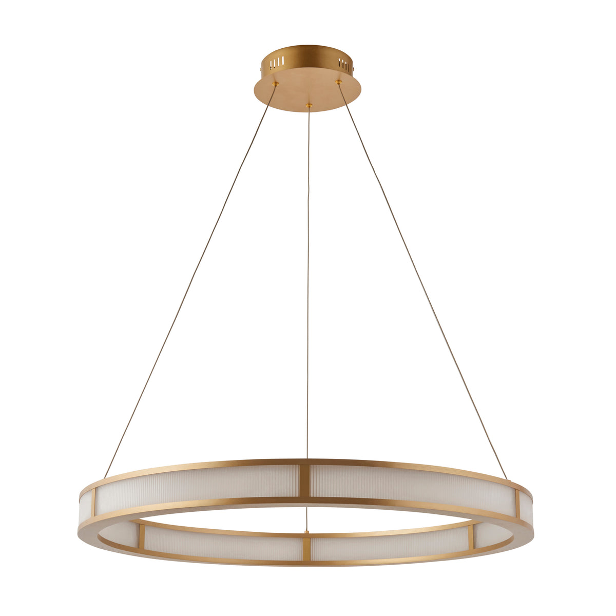 111334 Classic Ribbed Hoop LED Pendant Gold