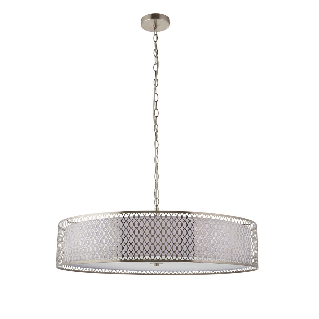 112758 Cordero 5 Light Pendant Nickel White