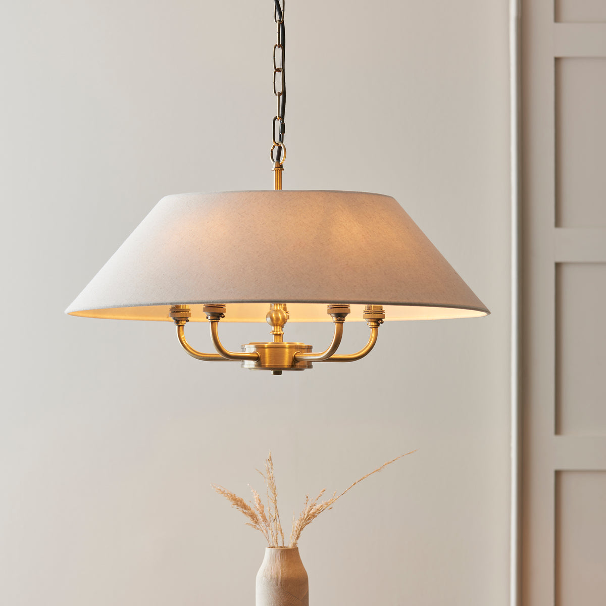 112956 Lille 5 Light Pendant Brass