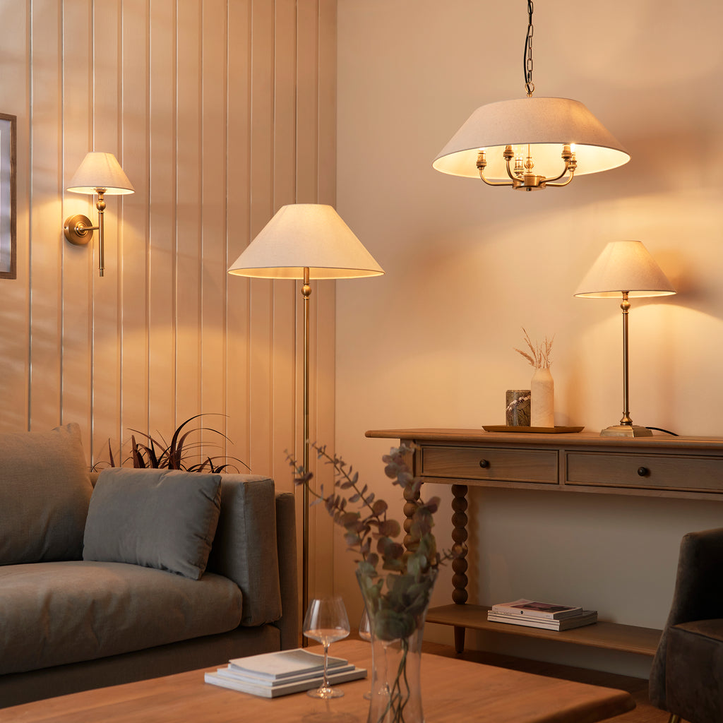 112956 Lille 5 Light Pendant Brass