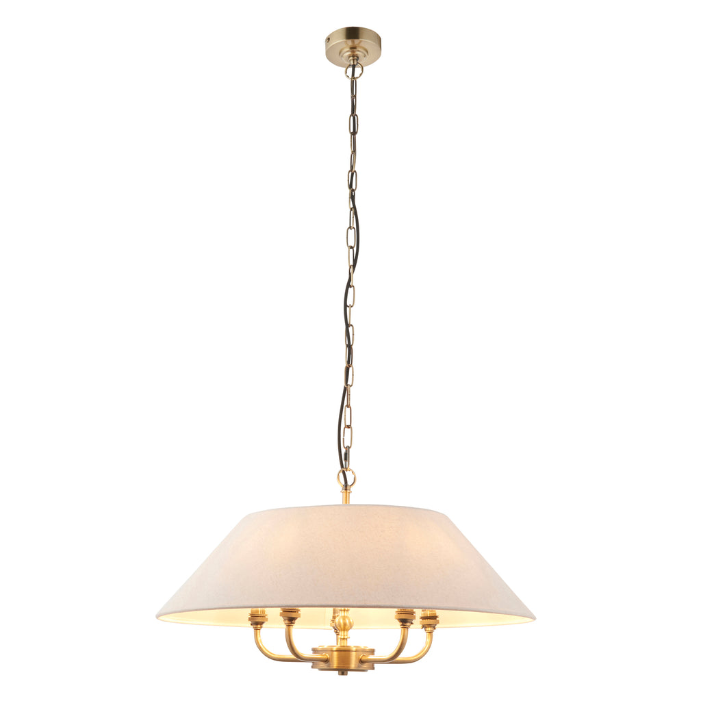 112956 Lille 5 Light Pendant Brass