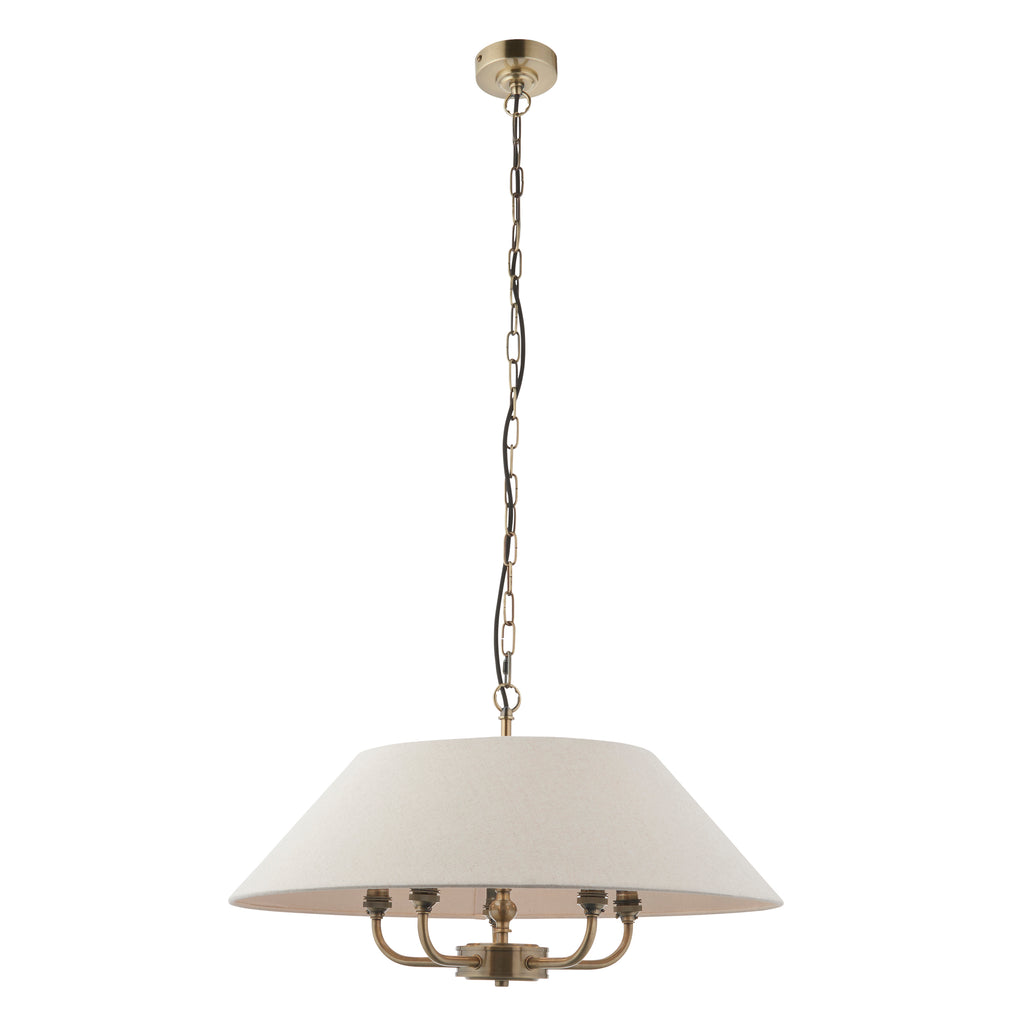 112956 Lille 5 Light Pendant Brass