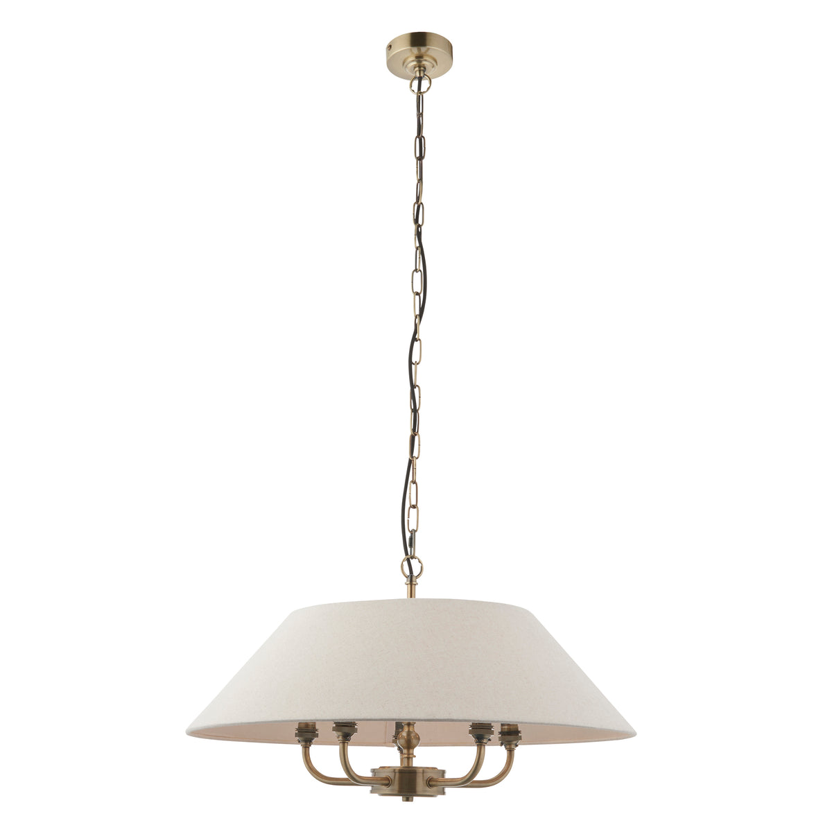 112956 Lille 5 Light Pendant Brass