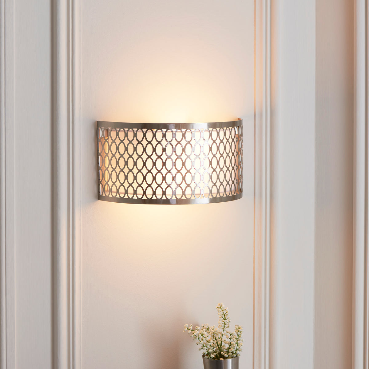 113263 Cordero 2 Light Wall Light Nickel White