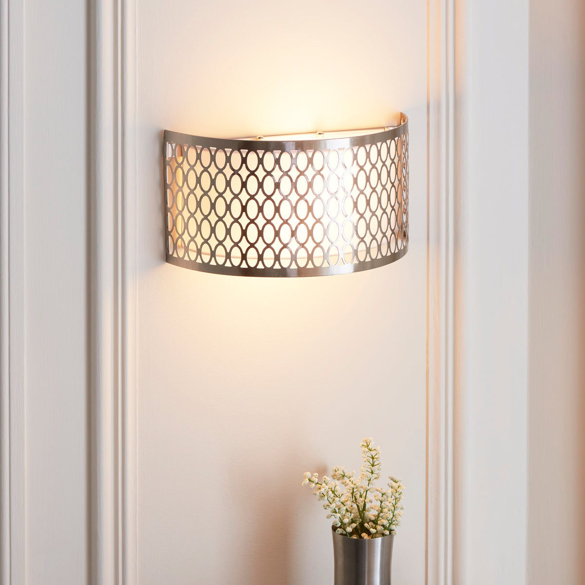 113263 Cordero 2 Light Wall Light Nickel White