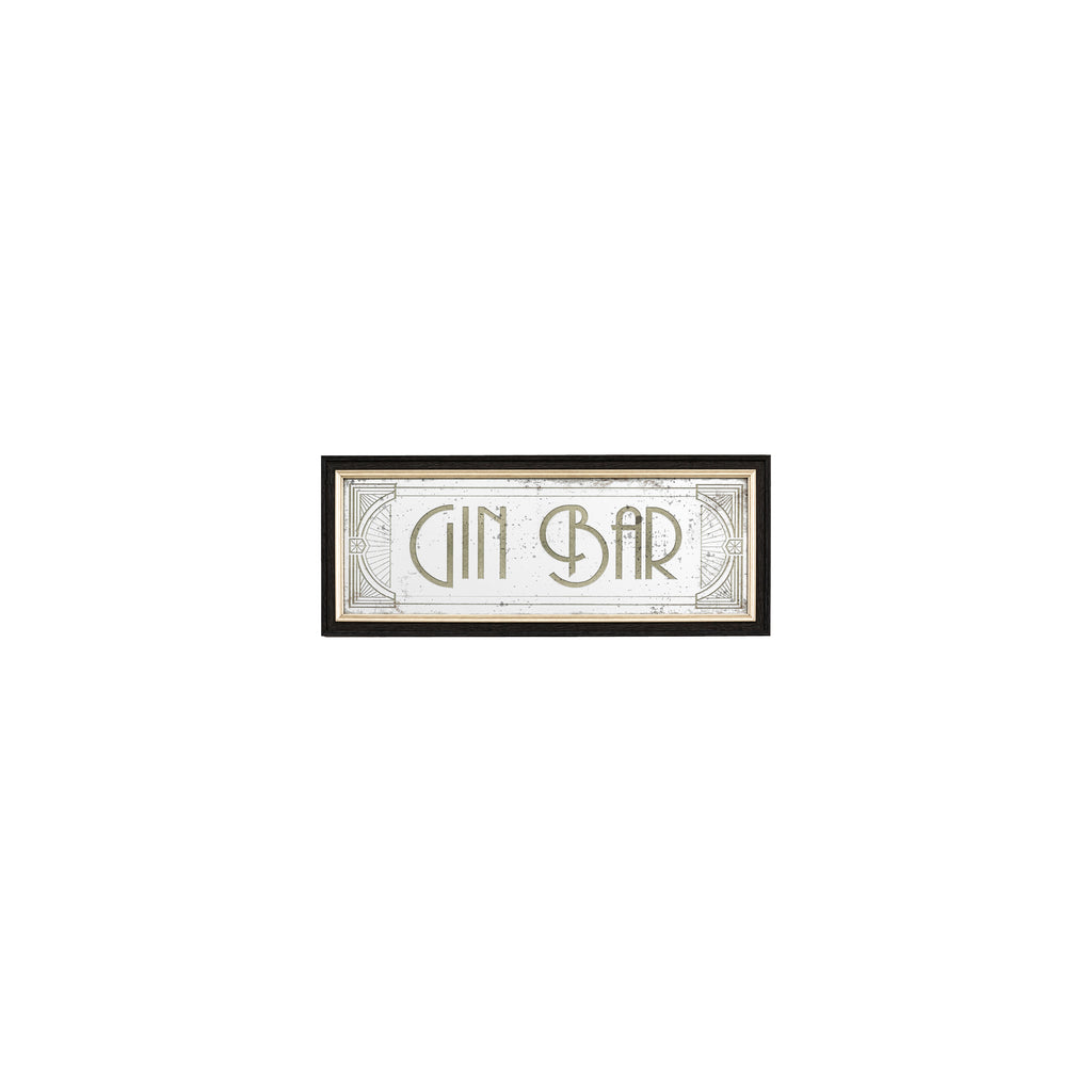 113380 Distressed Printed Gin Rectangle Mirror (S)