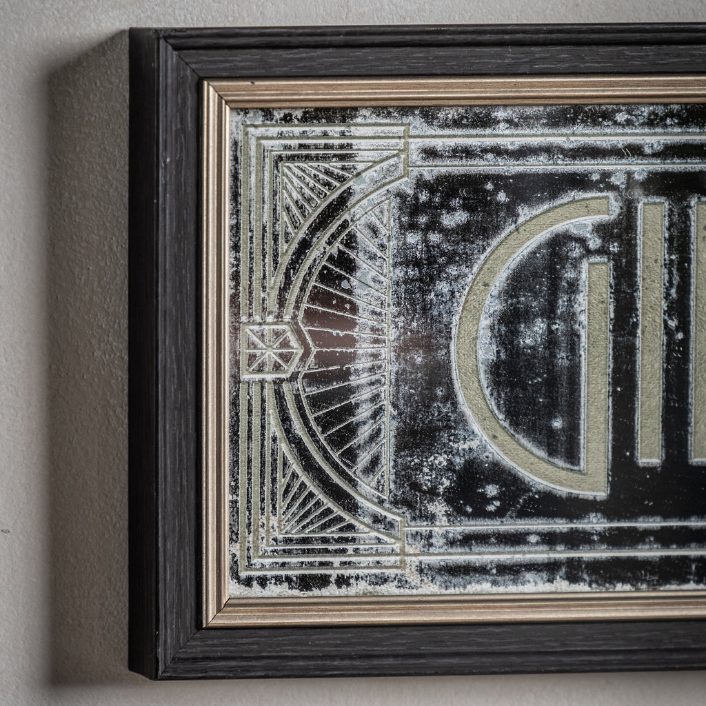 113380 Distressed Printed Gin Rectangle Mirror (S)