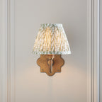 113768 Anvil Curve & Leaf 16cm Wall Light Brass Green