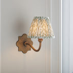113768 Anvil Curve & Leaf 16cm Wall Light Brass Green