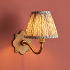 113768 Anvil Curve & Leaf 16cm Wall Light Brass Green