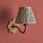 113768 Anvil Curve & Leaf 16cm Wall Light Brass Green