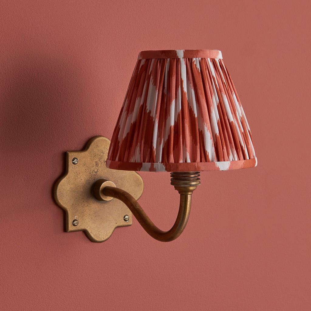 113772 Anvil Curve & Zigzag 16cm Wall Light Brass Orange