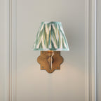 113773 Anvil Curve & Zigzag 16cm Wall Light Brass Green