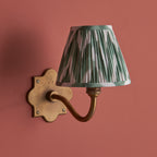 113773 Anvil Curve & Zigzag 16cm Wall Light Brass Green