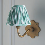 113773 Anvil Curve & Zigzag 16cm Wall Light Brass Green