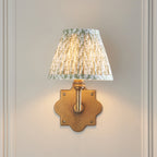 113791 Anvil Angle & Leaf 16cm Wall Light Brass Green